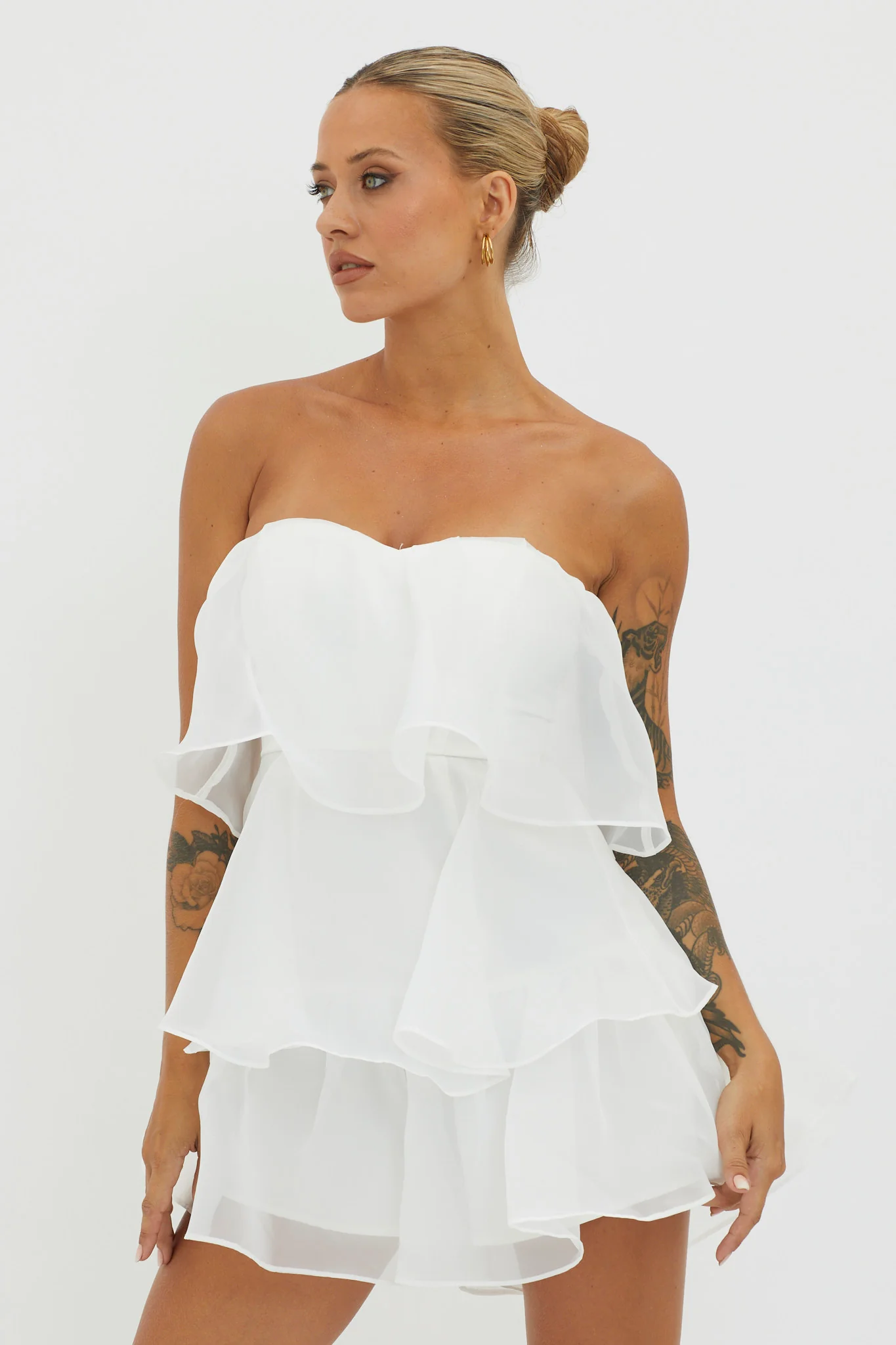 Behati Tiered Layer Romper White