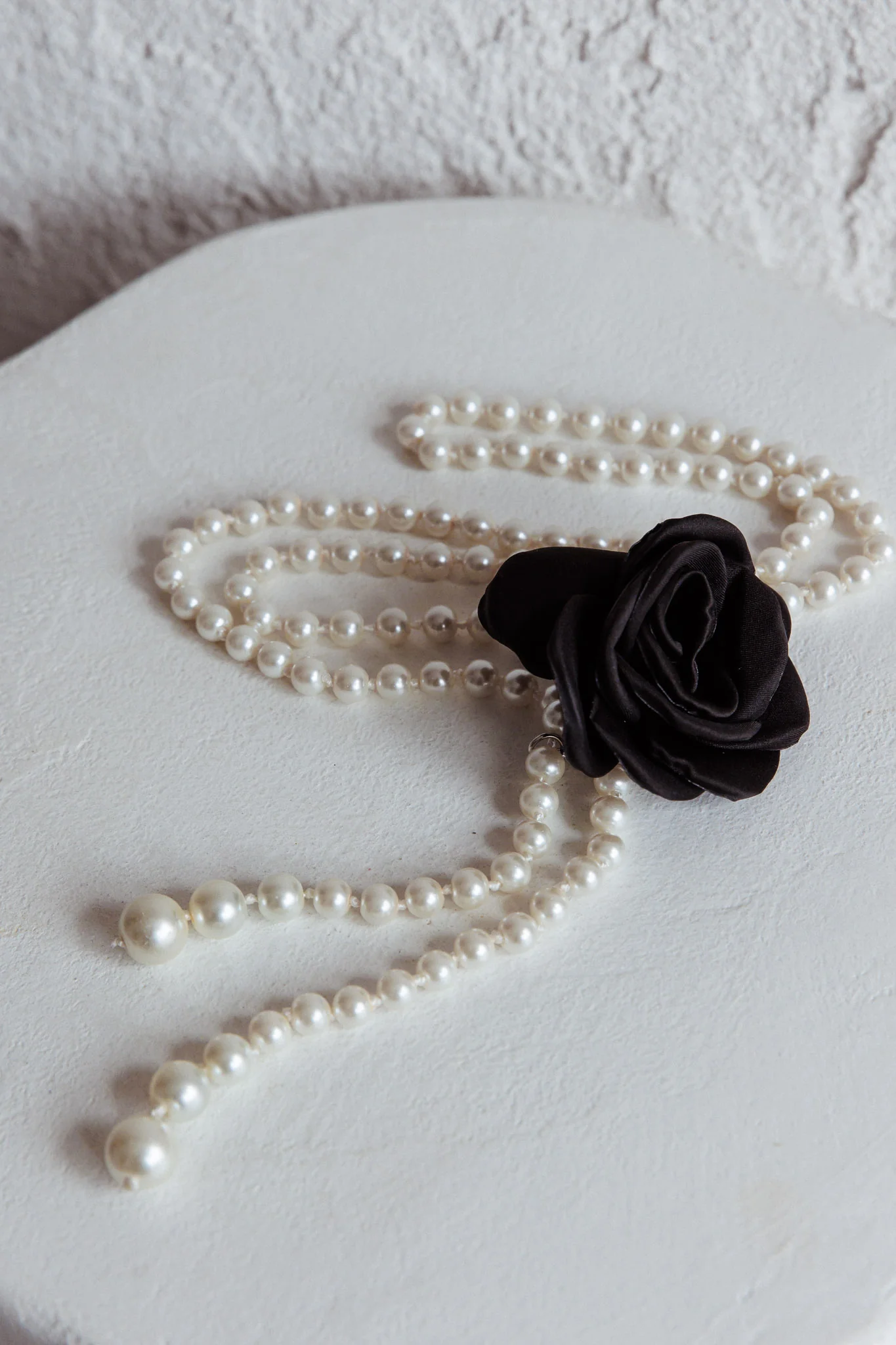 Coco Rose Accent Pearl Belt Black