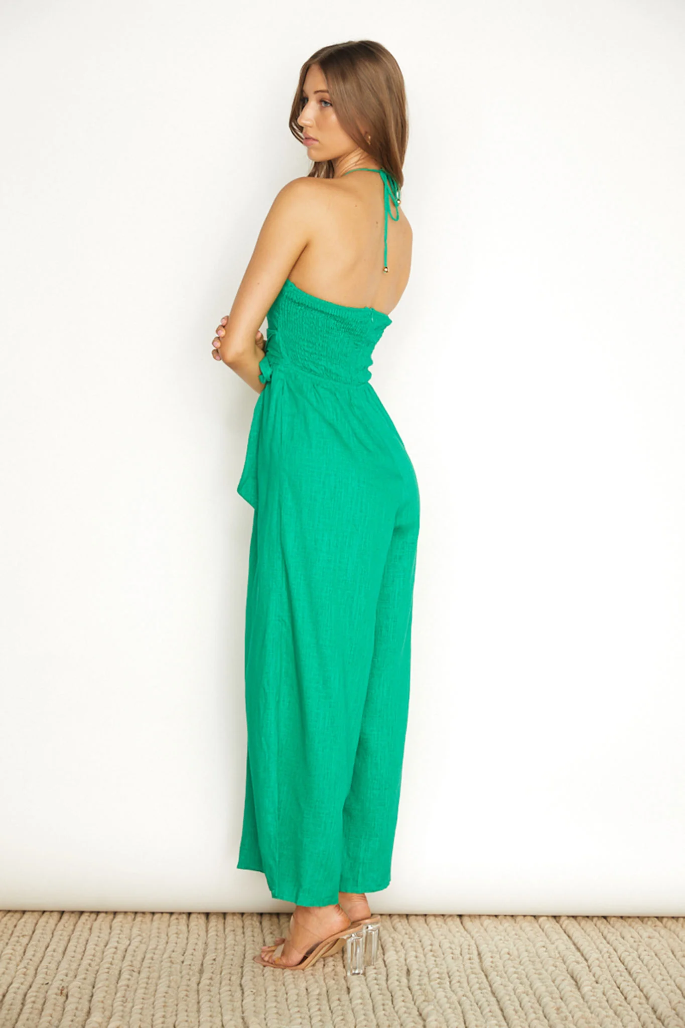 Maravilhosa Keyhole Halter Jumpsuit Green