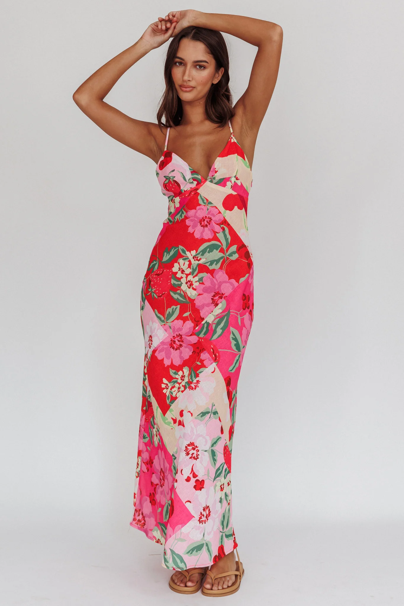 Jaya Floral A-line Maxi Dress Pink