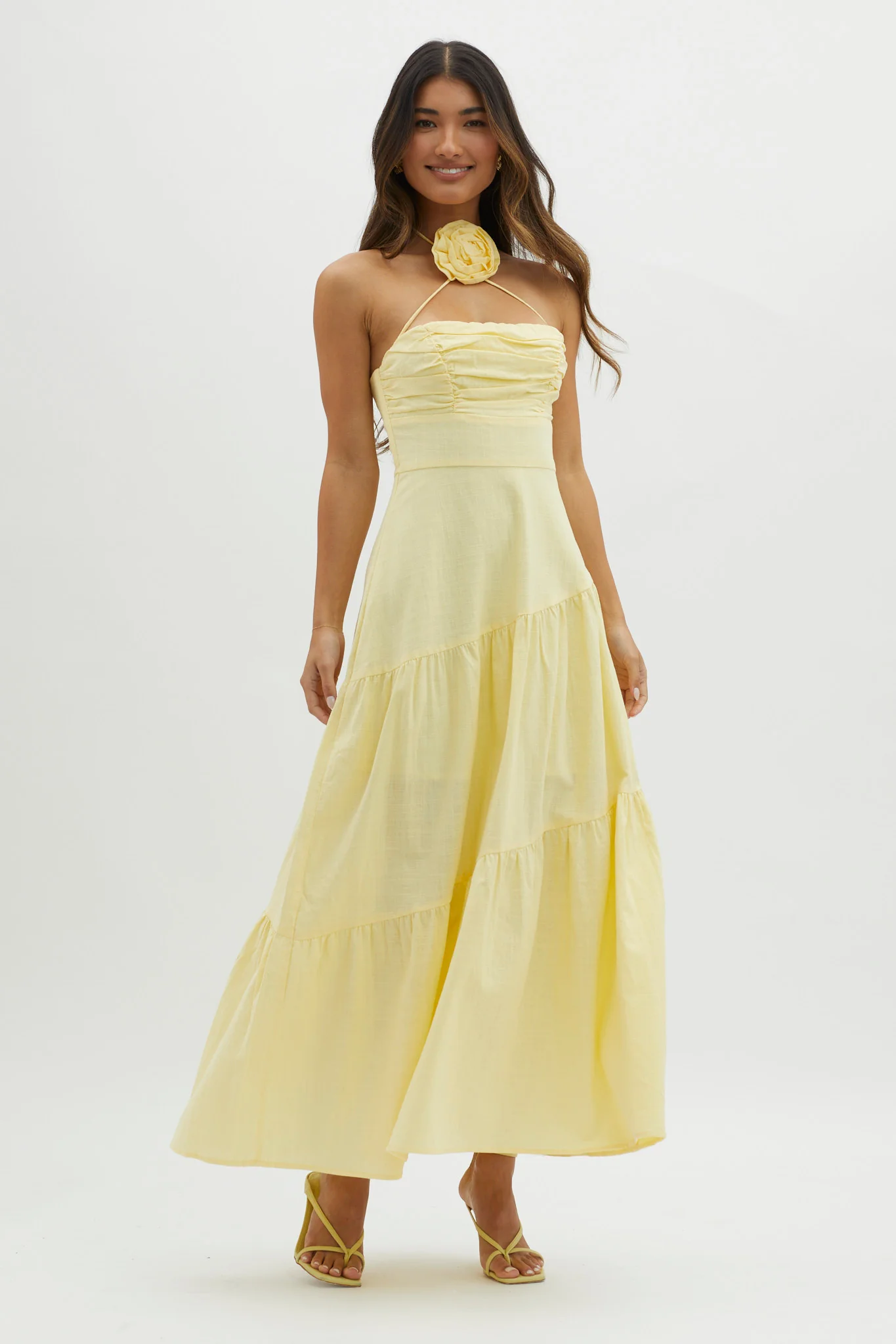 Bondi Rose Decoration Maxi Dress Lemon