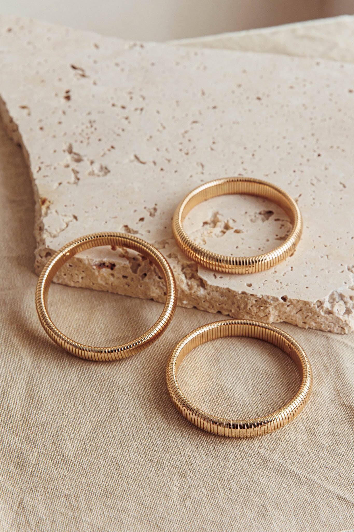 Oliver Stretch Bangles Set Dark Gold