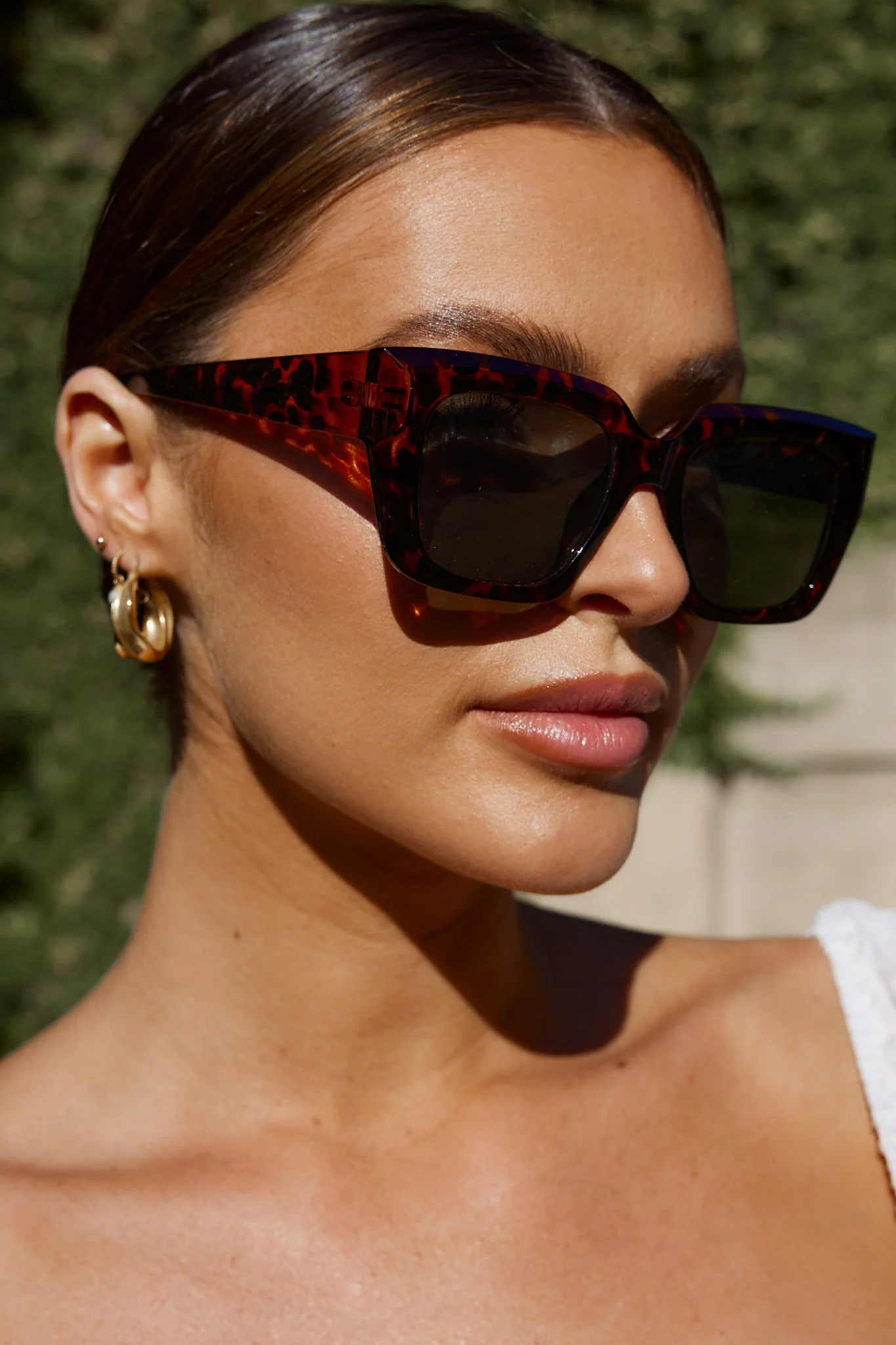 Cate Oversized Sunglasses Tortoiseshell Brown