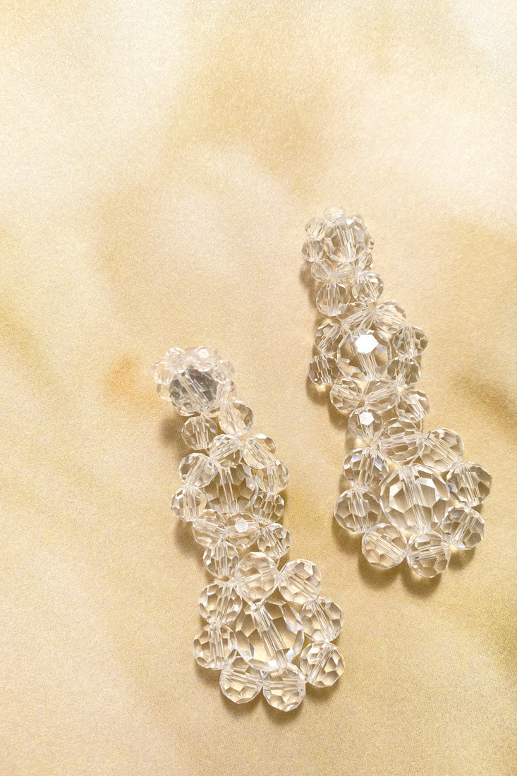 Don't Wait Up Beaded Earrings Clear