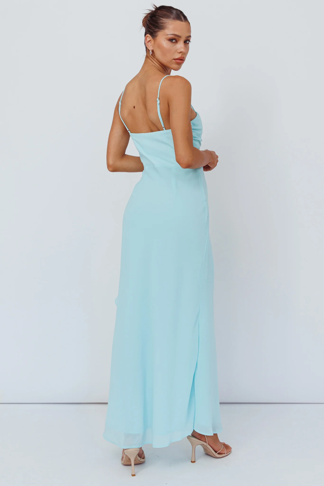 Jayna Ruffle Trim Split Dress Mint