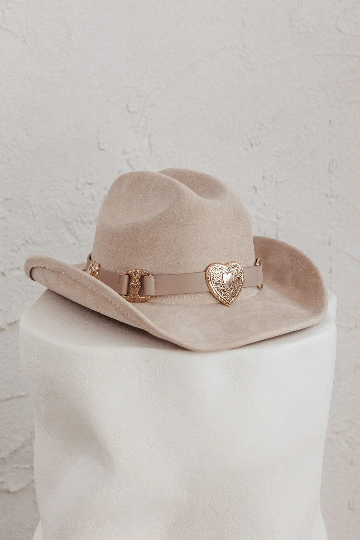 Longhorn Heart Decoration Cowboy Hat Khaki