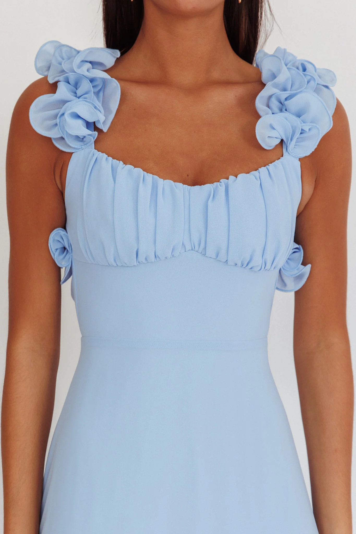 Eloquent Lace-Up Back Maxi Dress Blue