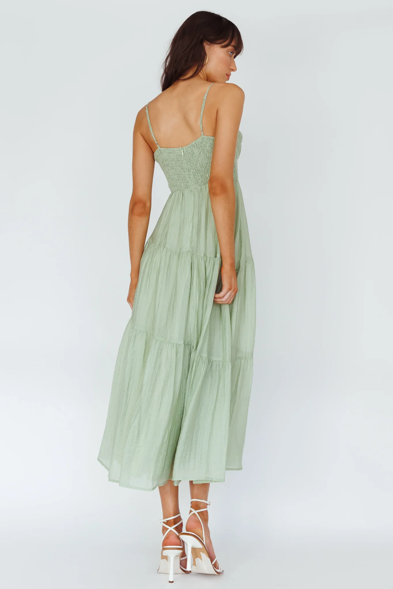 Doe Tie Bust Maxi Dress Sage