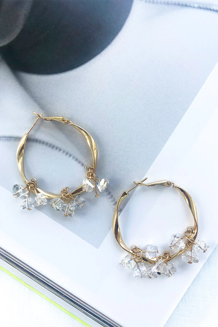 Bijoux Twisted Hoop Earrings Gold