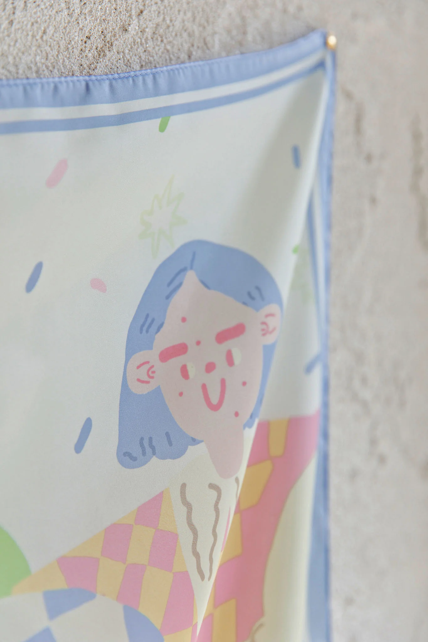 Positano Printed Square Scarf Blue