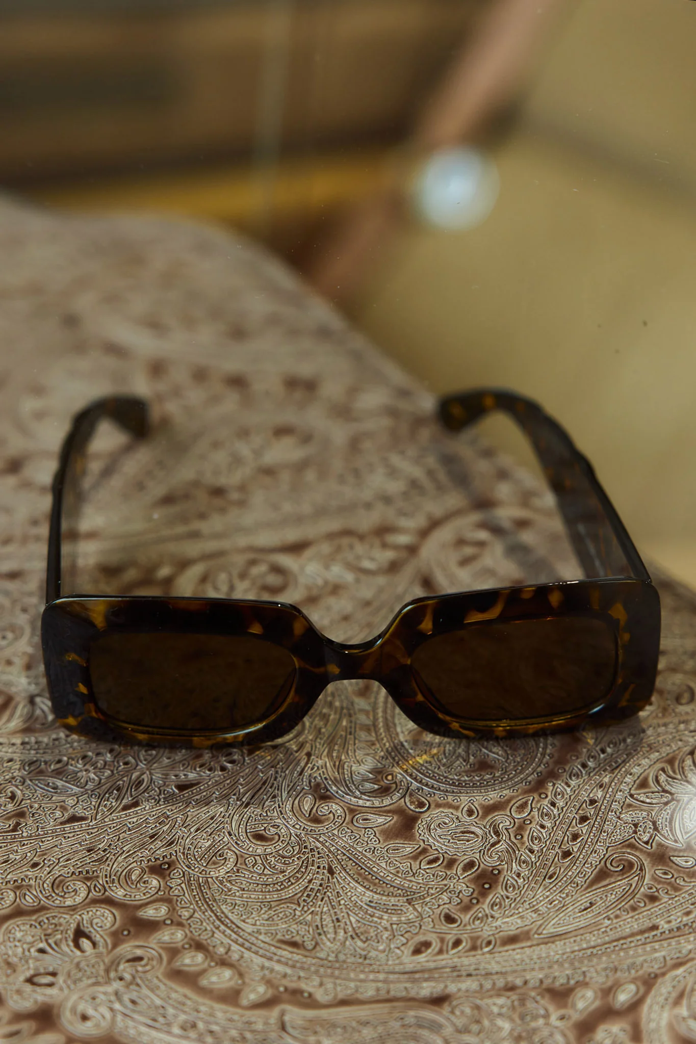 Hailey Rectangular Sunglasses Tortoiseshell Brown