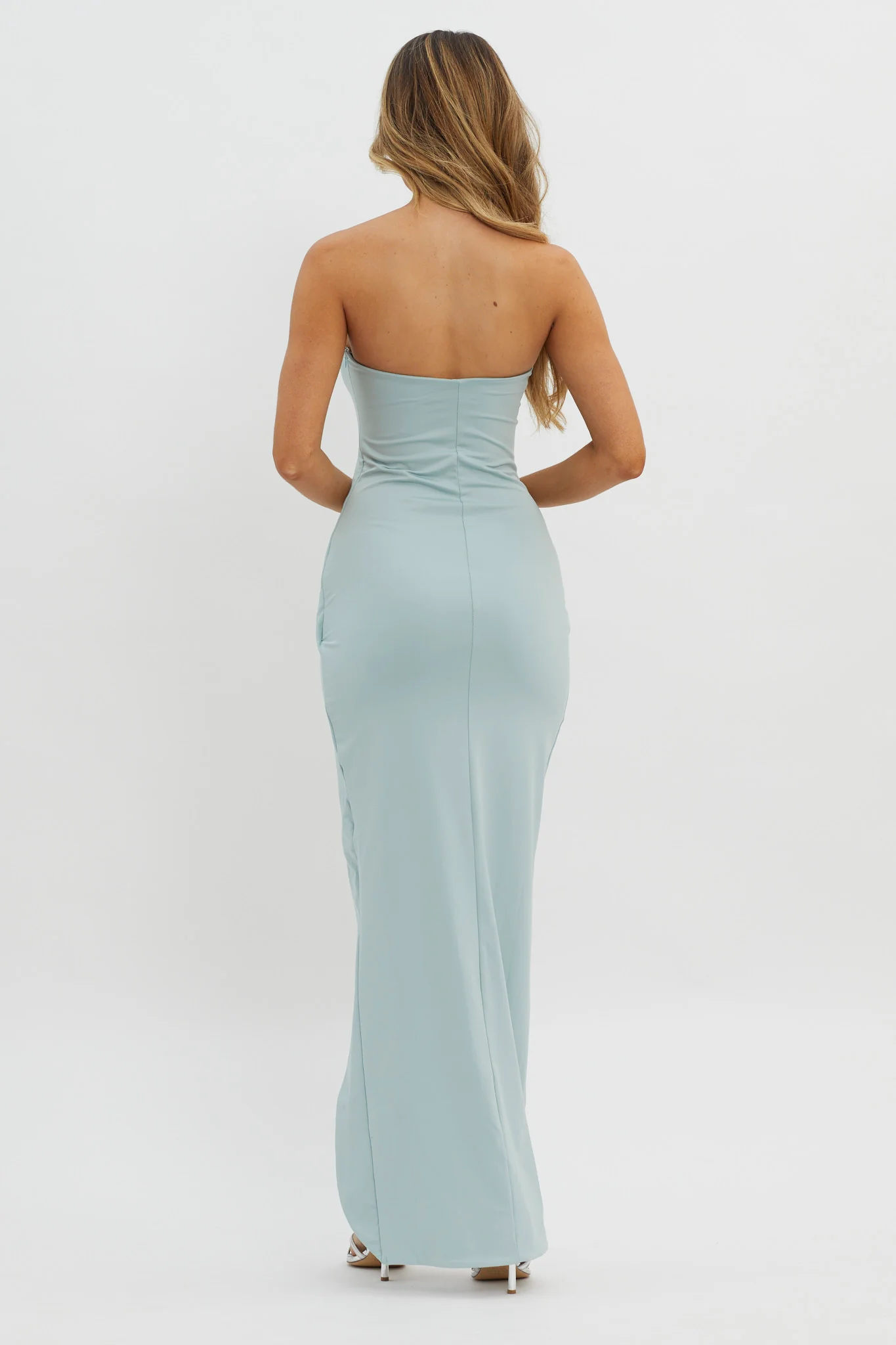 Evette Strapless Split Maxi Dress Sage