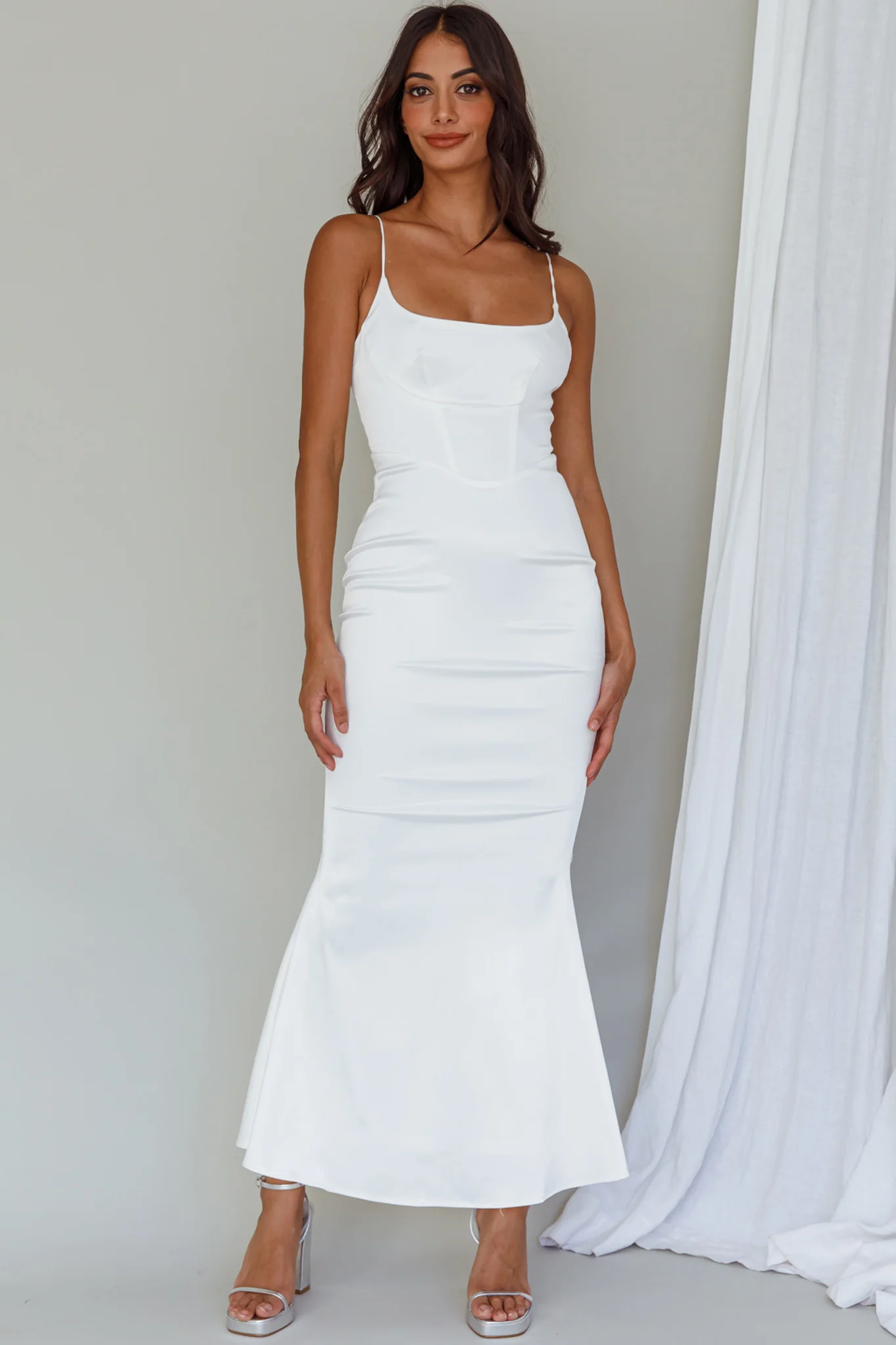 Moon Rising Mermaid Maxi Dress White