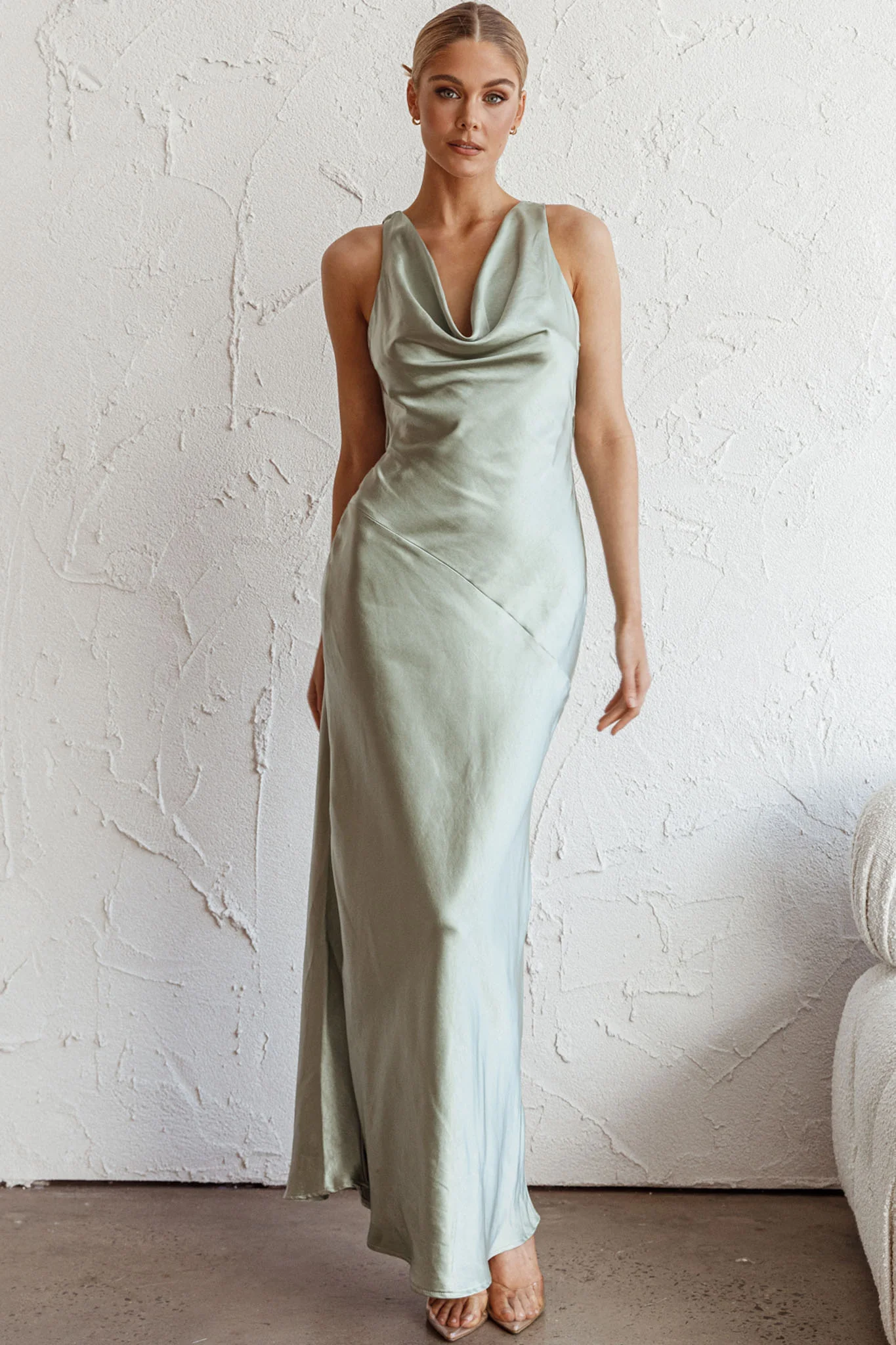 Cassiopeia Open Back Maxi Dress Pistachio