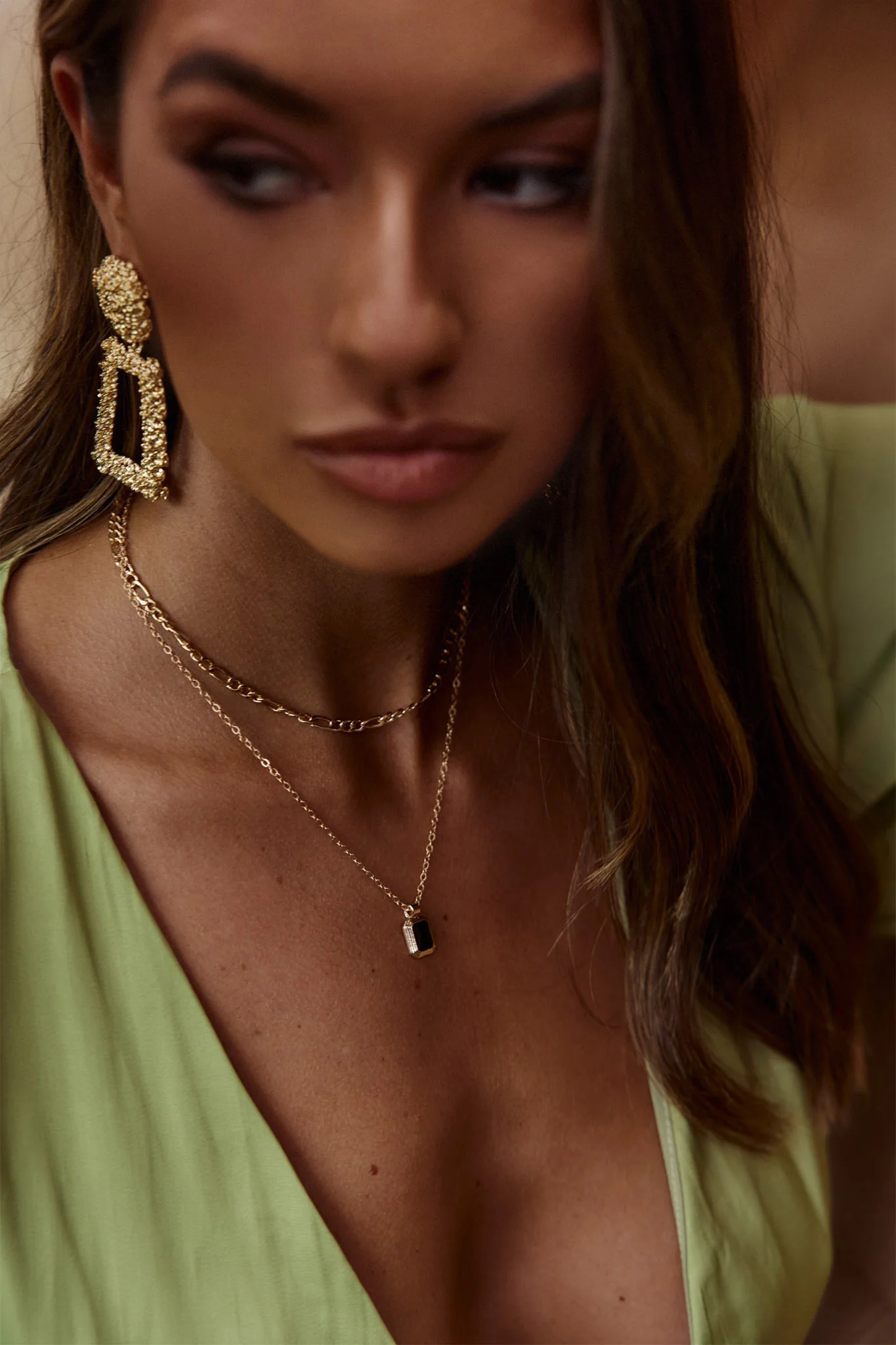 Mia Pendant Necklace Set Gold