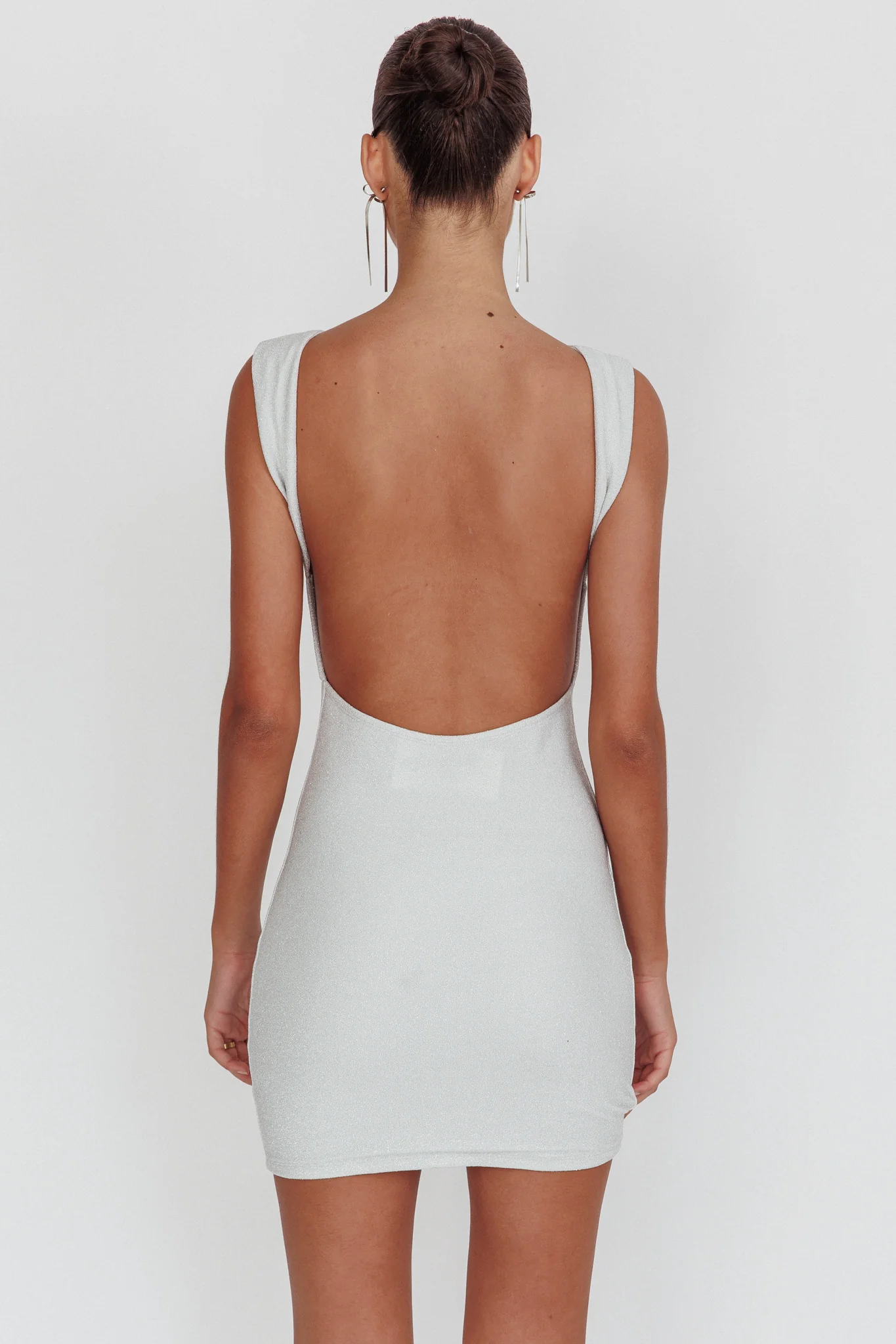 Ayda Backless Mini Dress Silver
