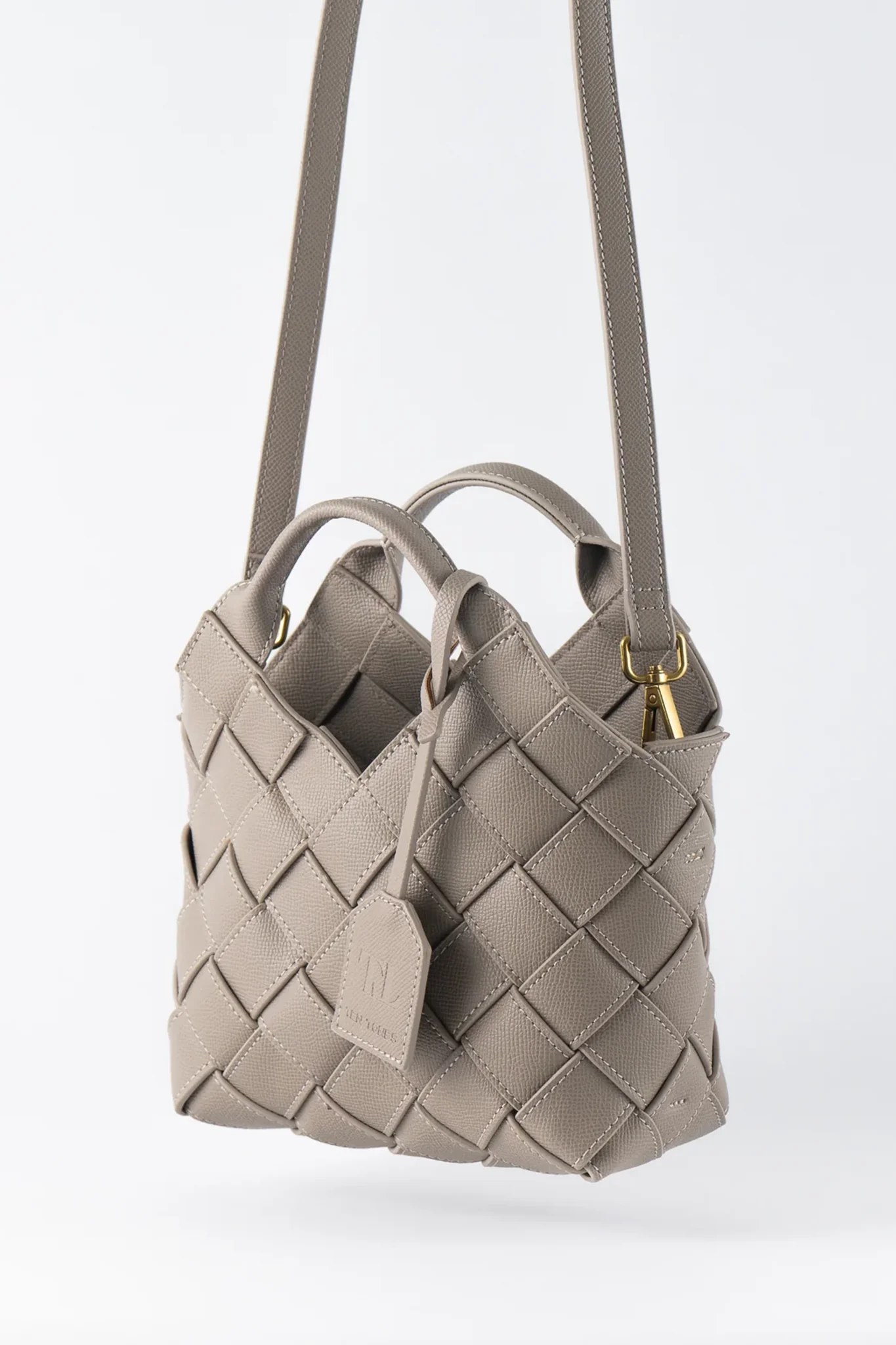 TEN TONES Clementine Woven Mini Tote Beige