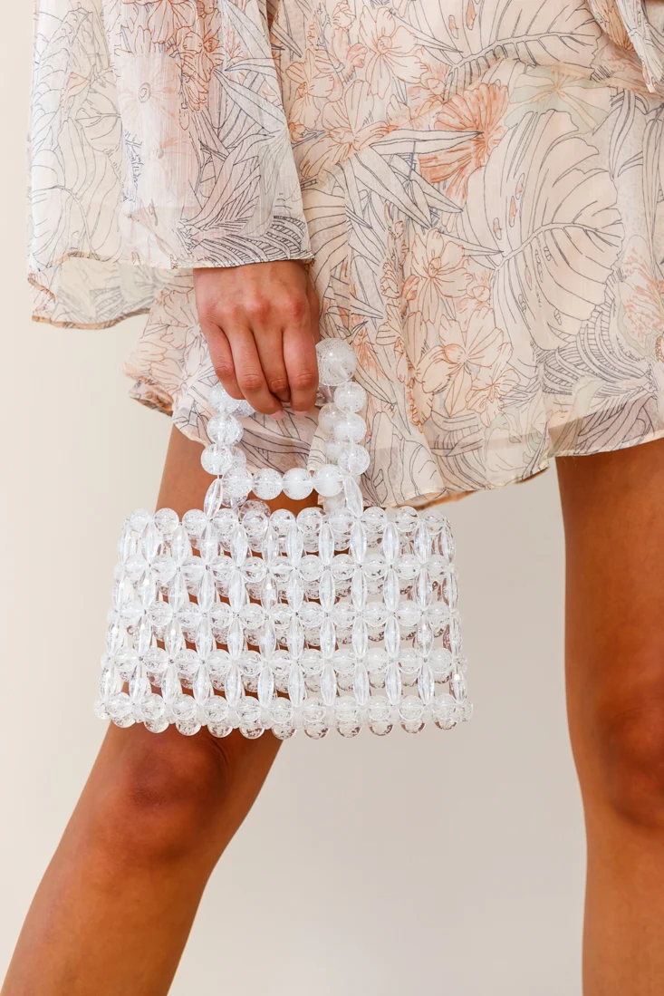 Sunday Beaded Purse Clear