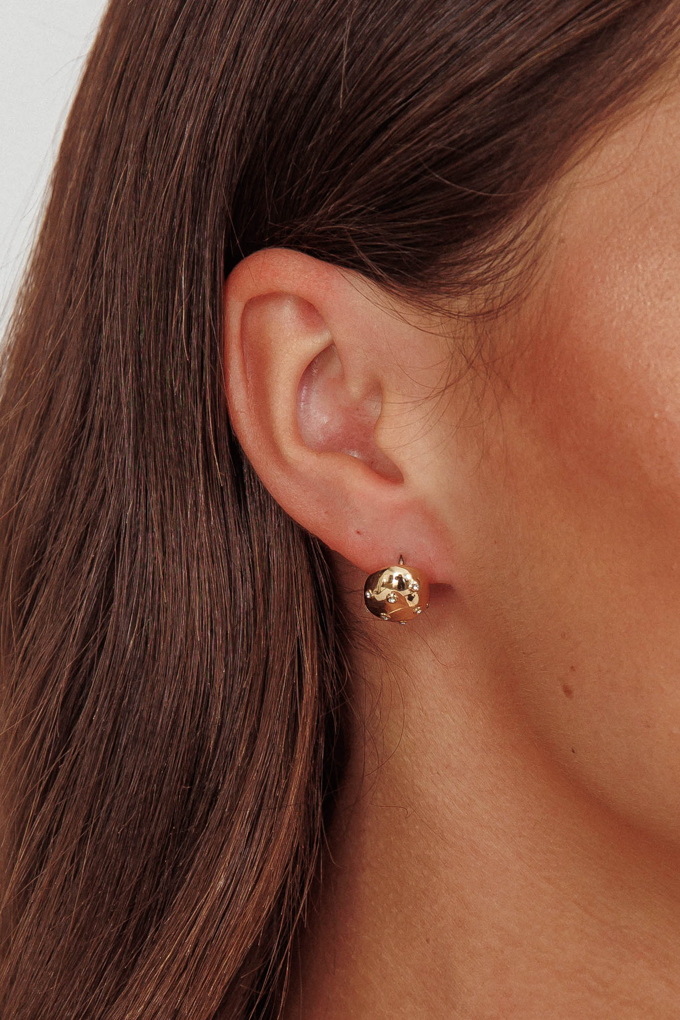 Billie Diamante Pebble Earrings Gold