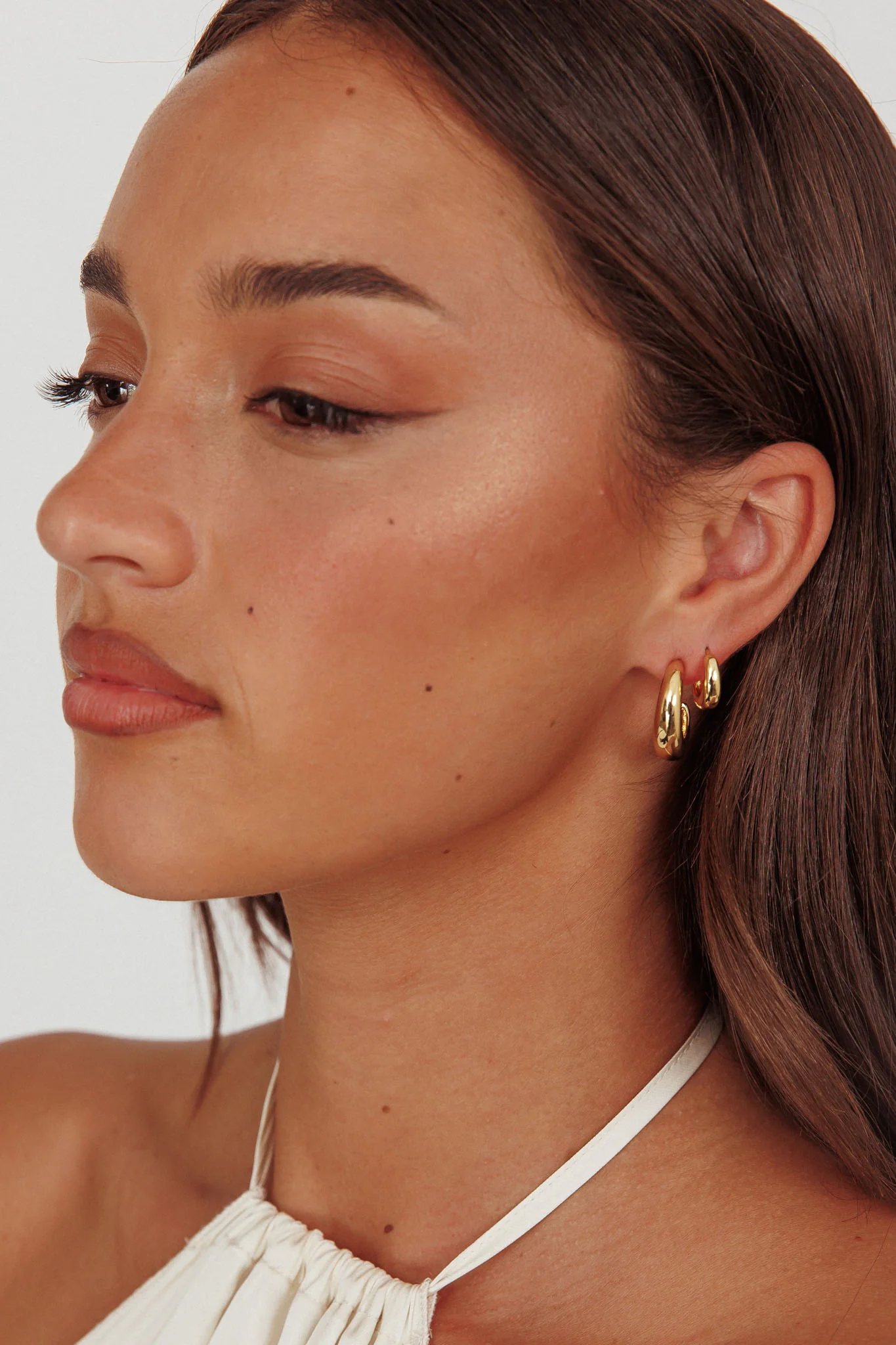 Cece Half-Hoop Earrings Set Gold Plated