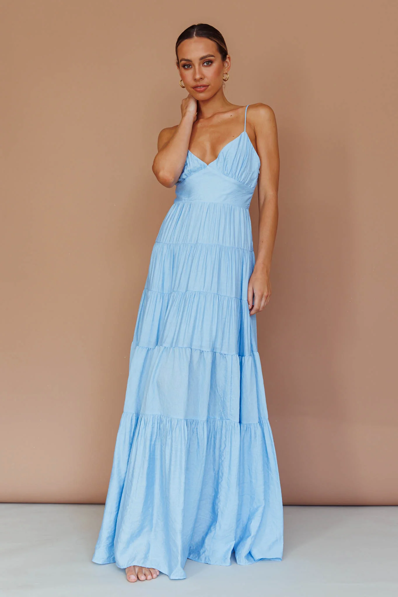 Main Attraction Cami Strap Maxi Dress Blue