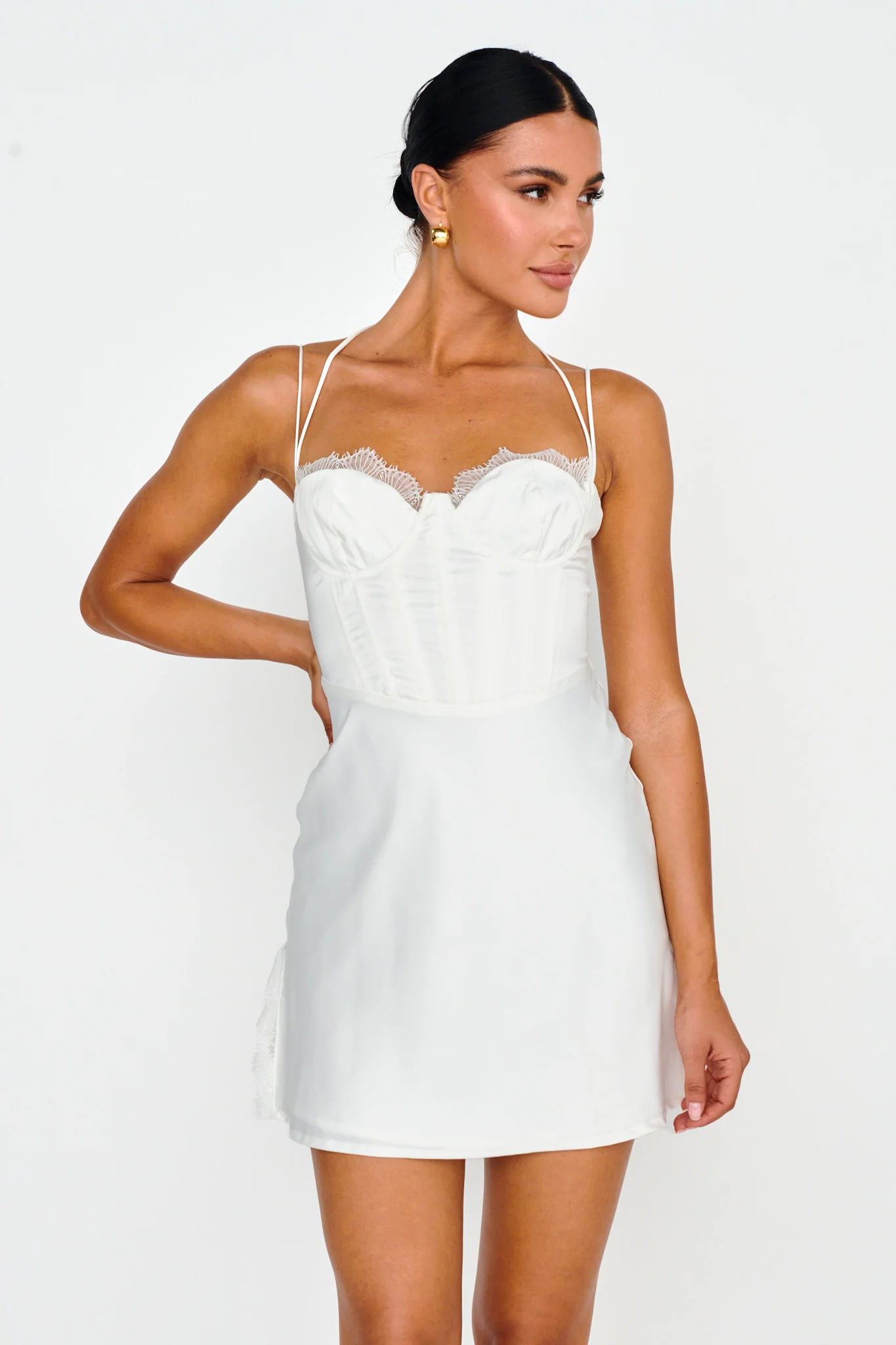 Wishing On A Star Bustier Mini Dress White