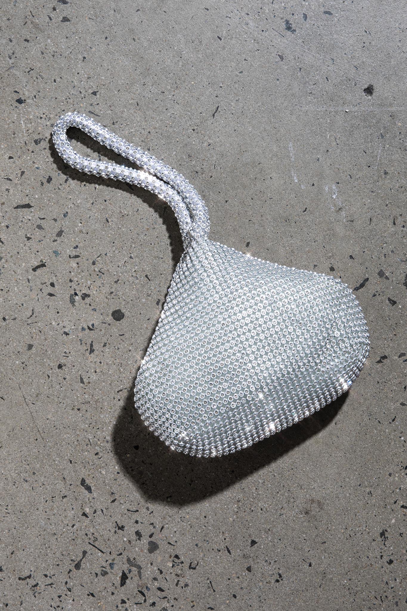 Te Amo Diamante Mesh Mini Bag Silver