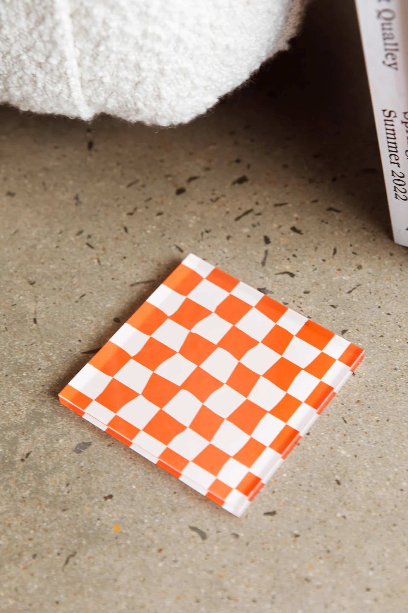 Paradiso 4pc Chessboard Acrylic Coaster Set