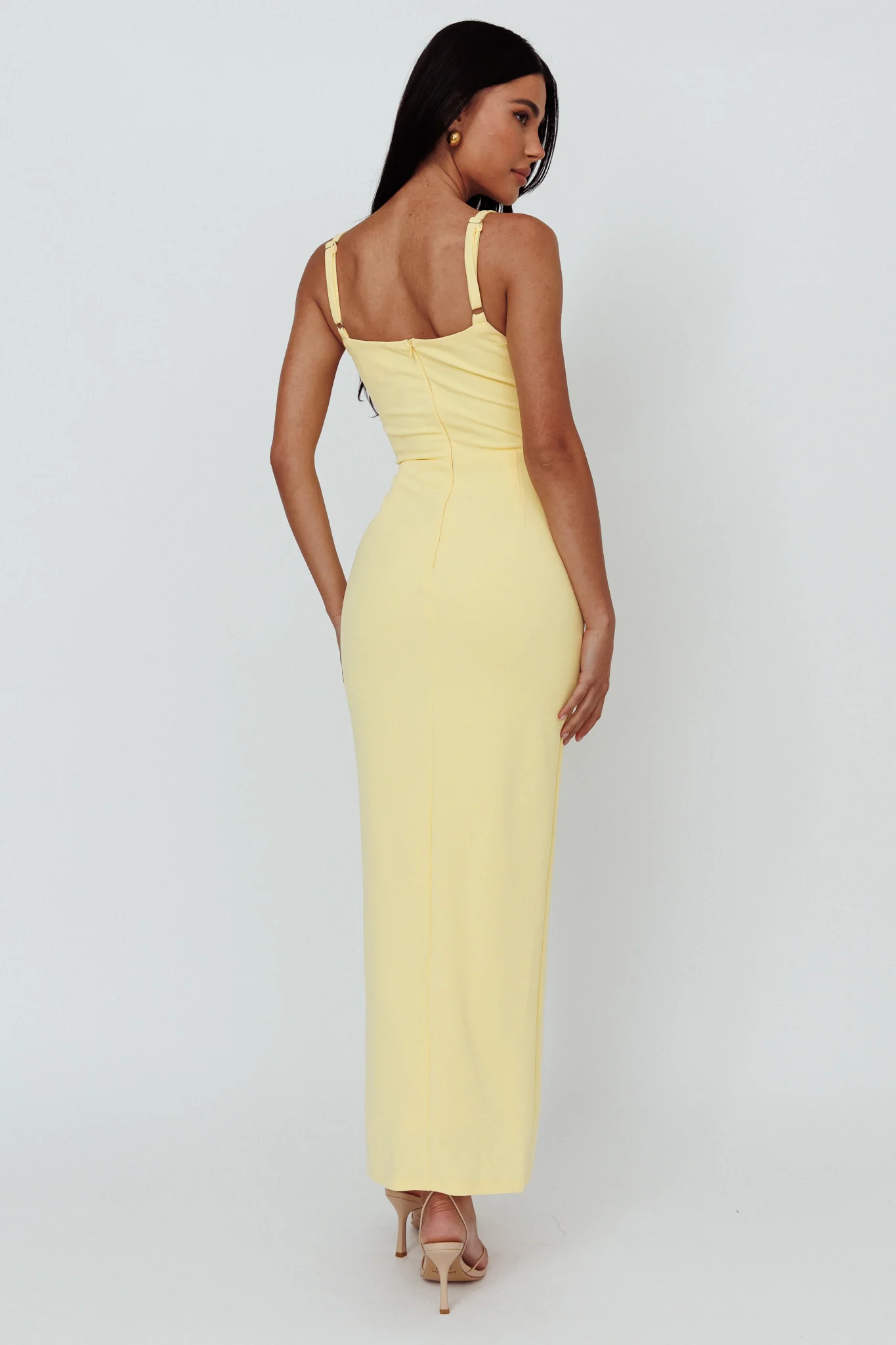 Love To Love Front Split Maxi Dress Lemon