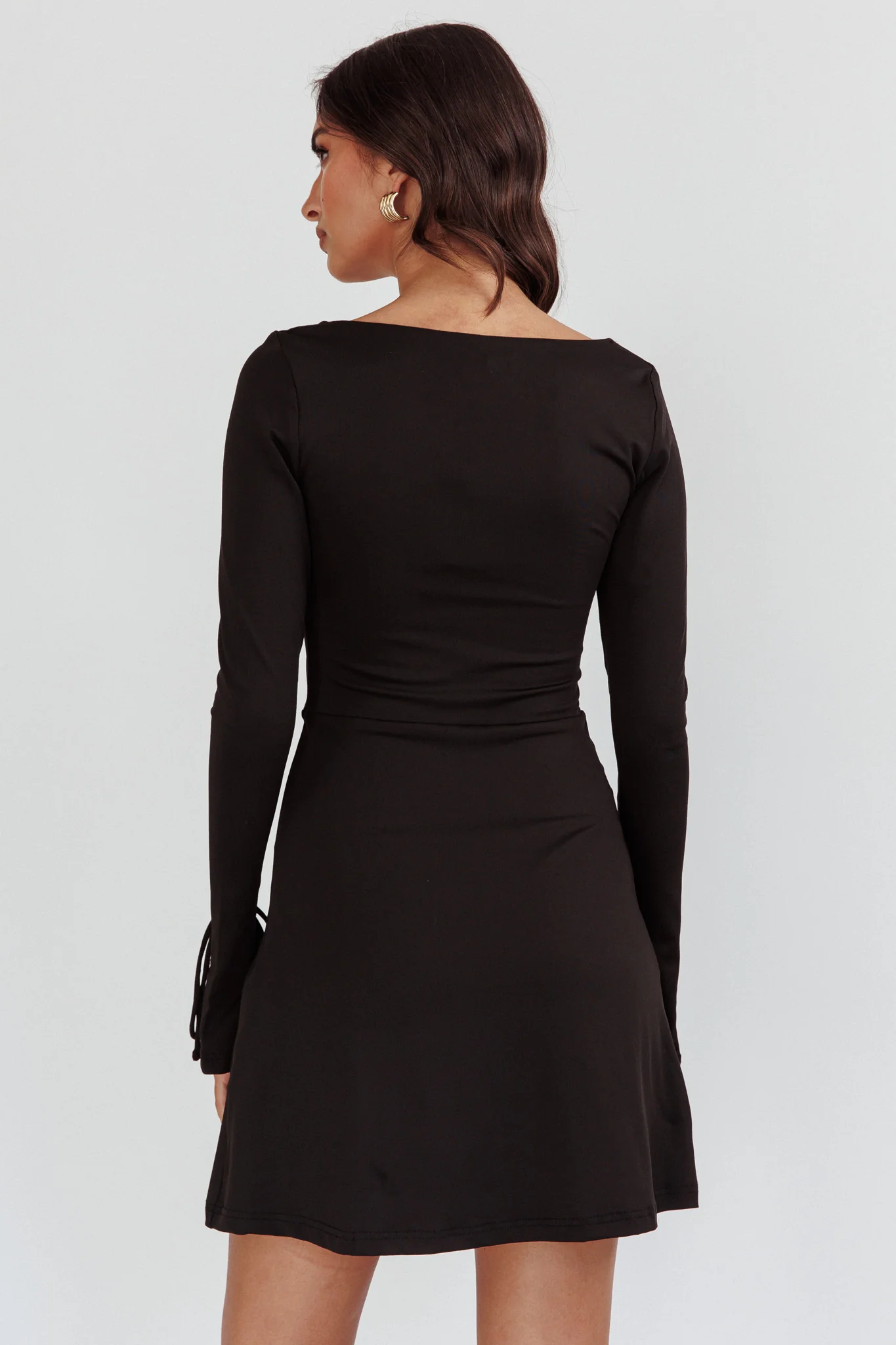 Safe Keeping Long Sleeve Mini Dress Black