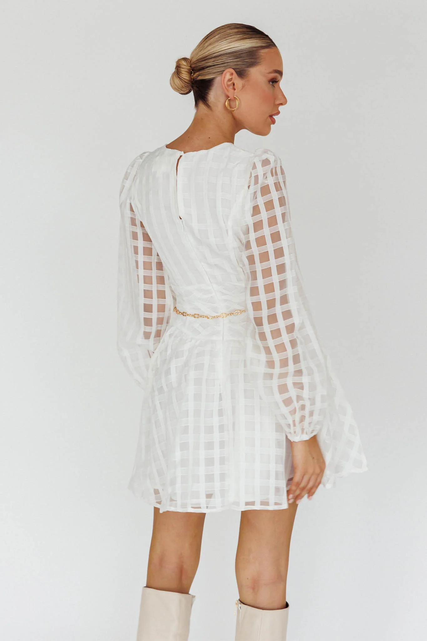 Tatiana Long Sleeve Plaid Mini Dress