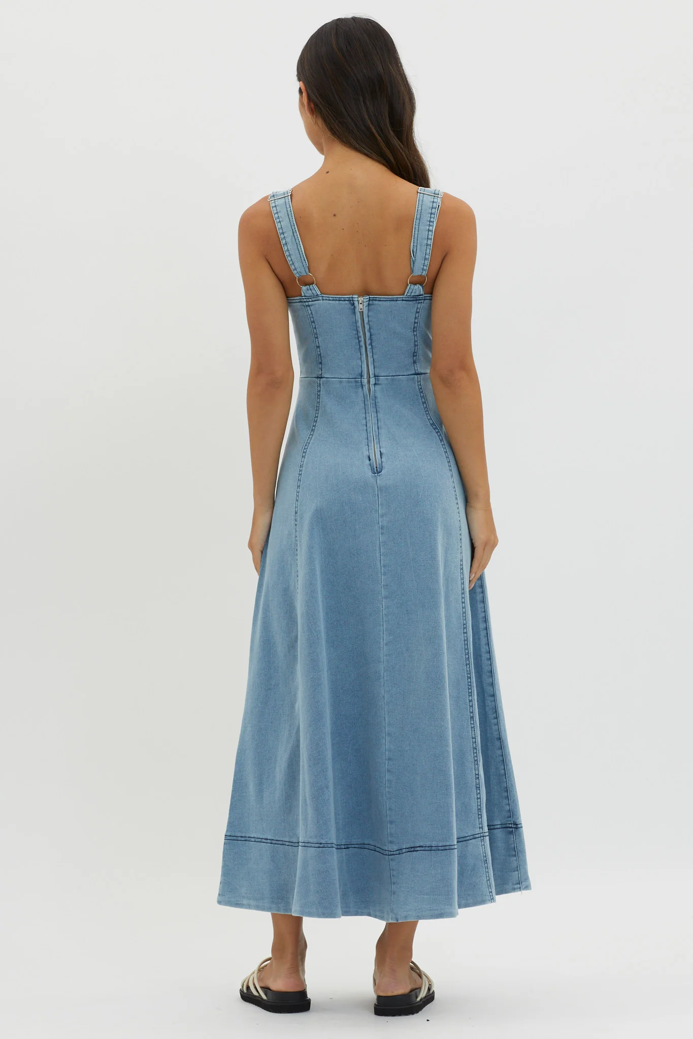 Laureen Pocket Maxi Dress Denim Blue