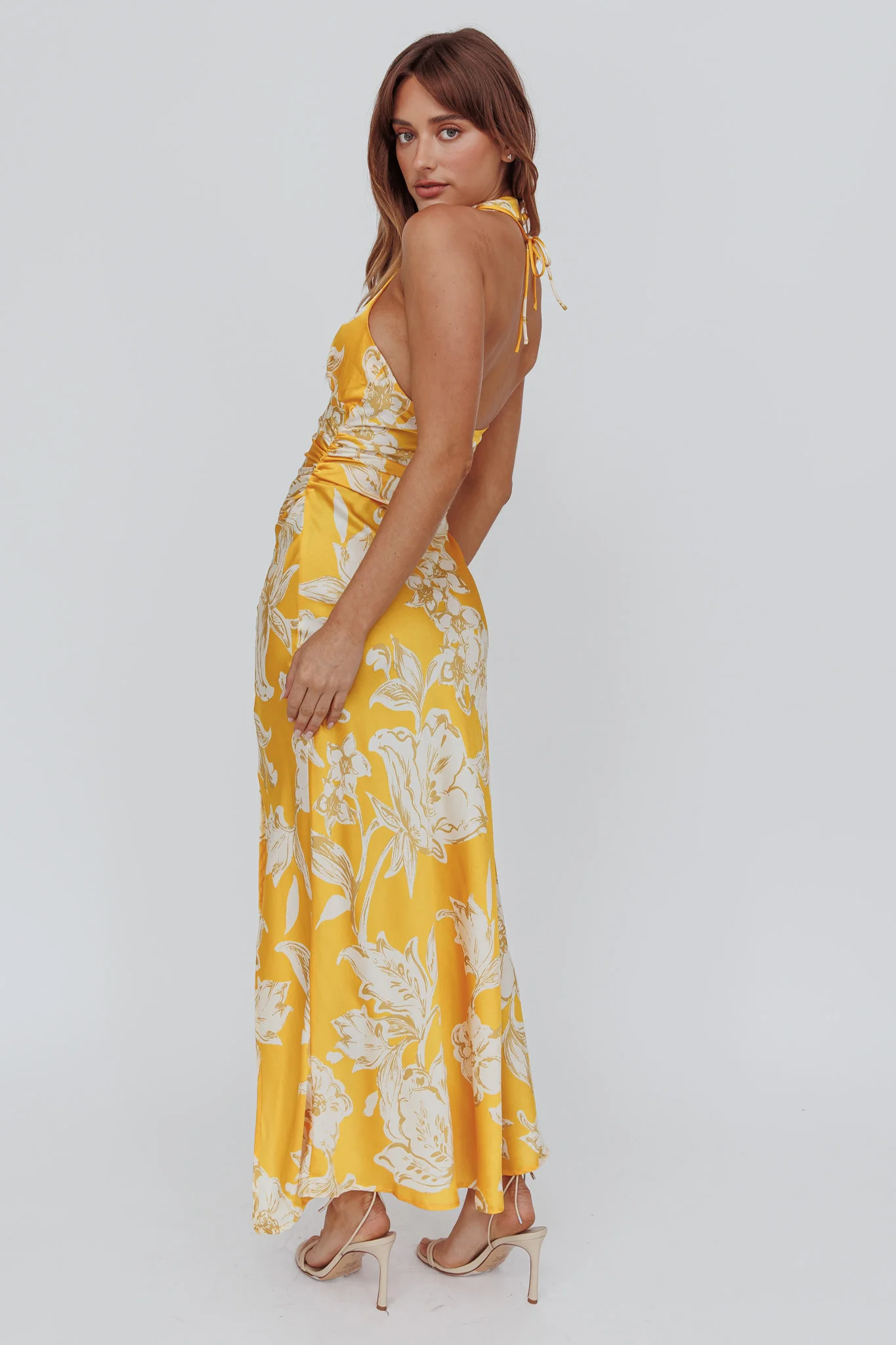 Brighter Days Halterneck Split Midi Dress Sun