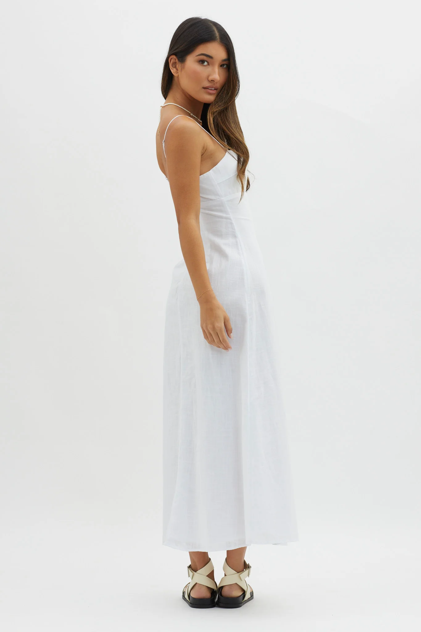 Be Yourself Keyhole Bust Maxi Dress White