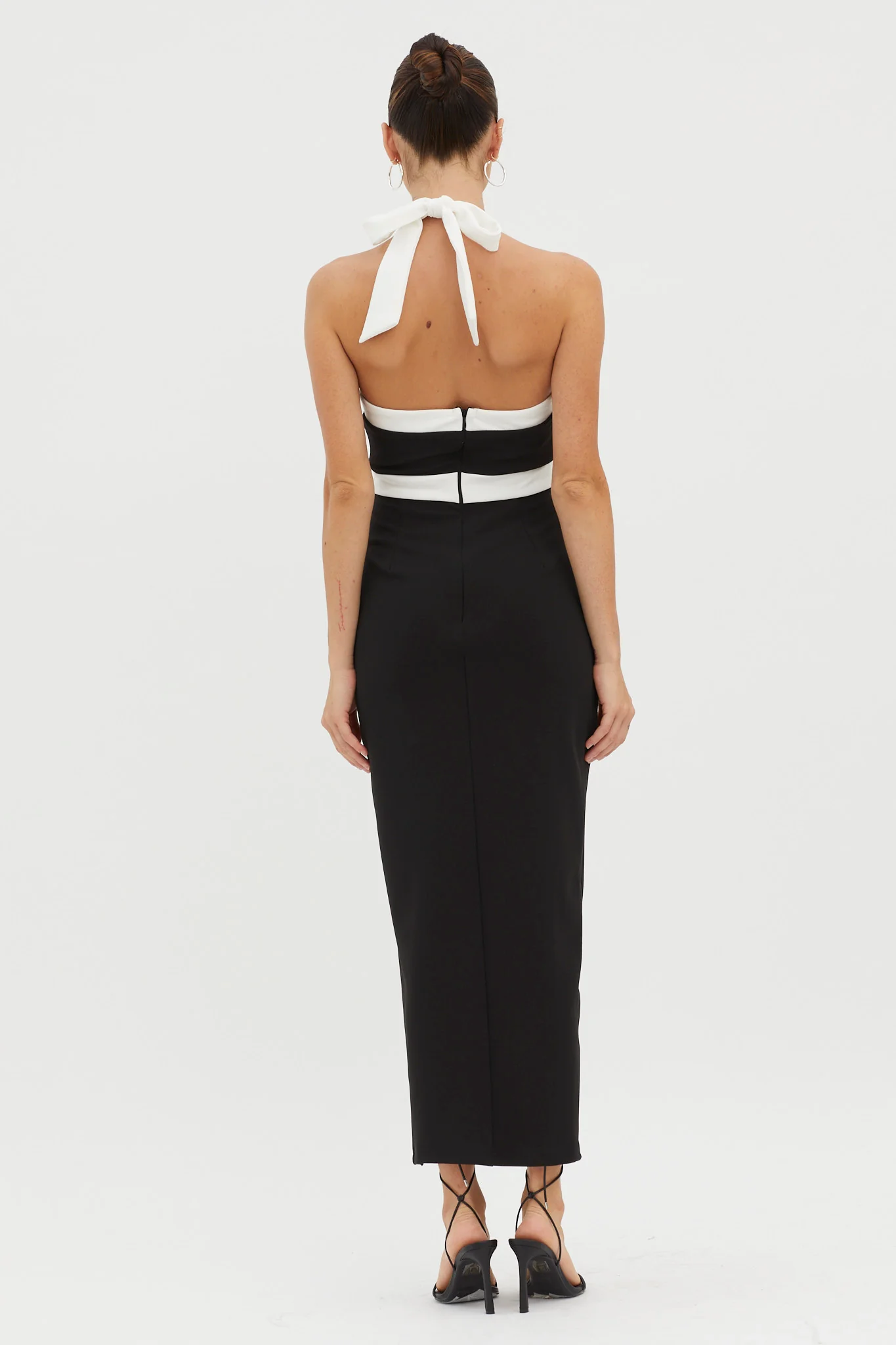 Canary Islands Halterneck Midi Dress Black