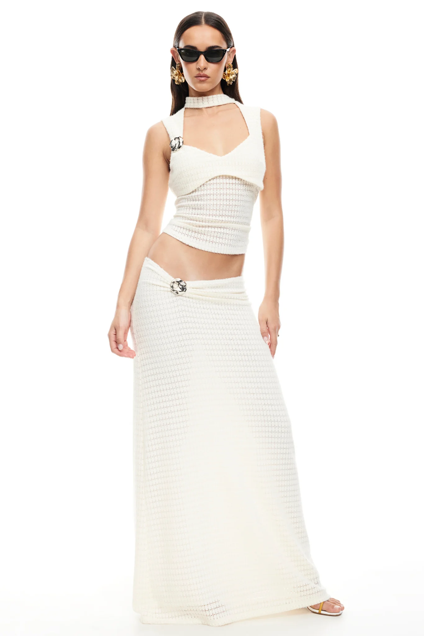 LIONESS In Your Dreams Maxi Skirt Cream