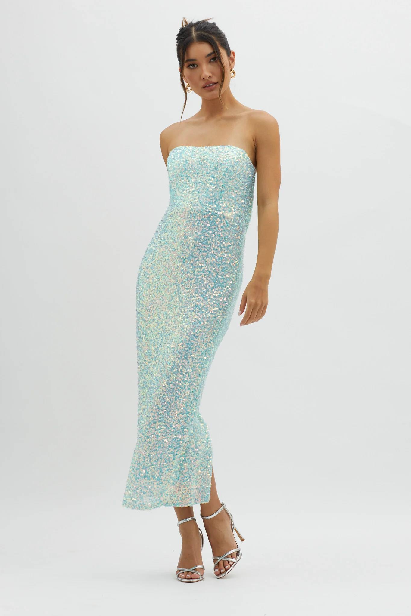 C'est Moi Sequin Laced Back Blue