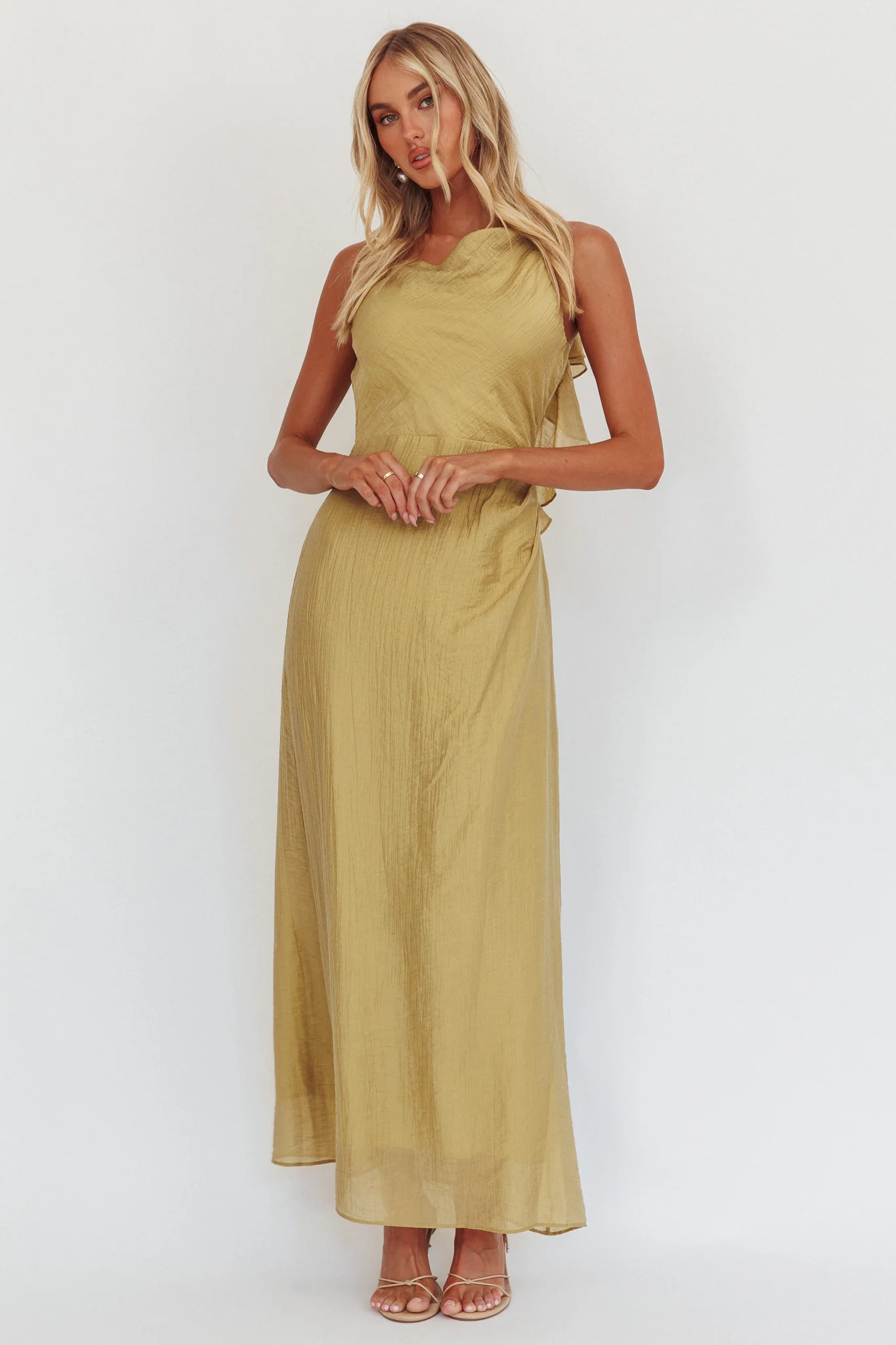 Soul Fires Ruffle Back Maxi Dress Hazel