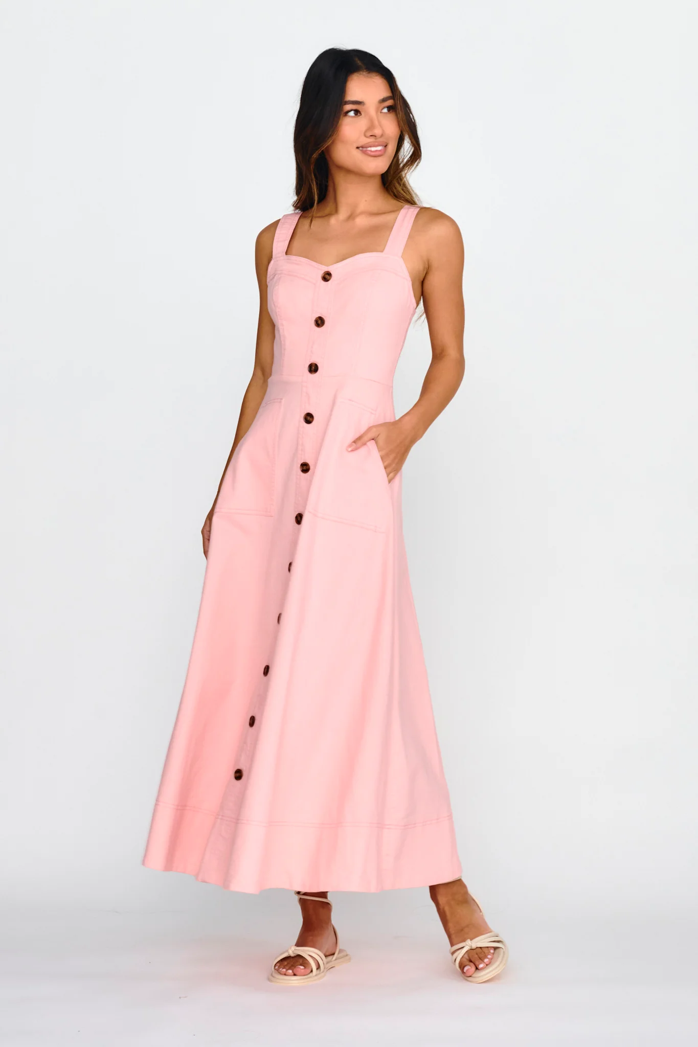 Laureen Pocket Maxi Dress Blush