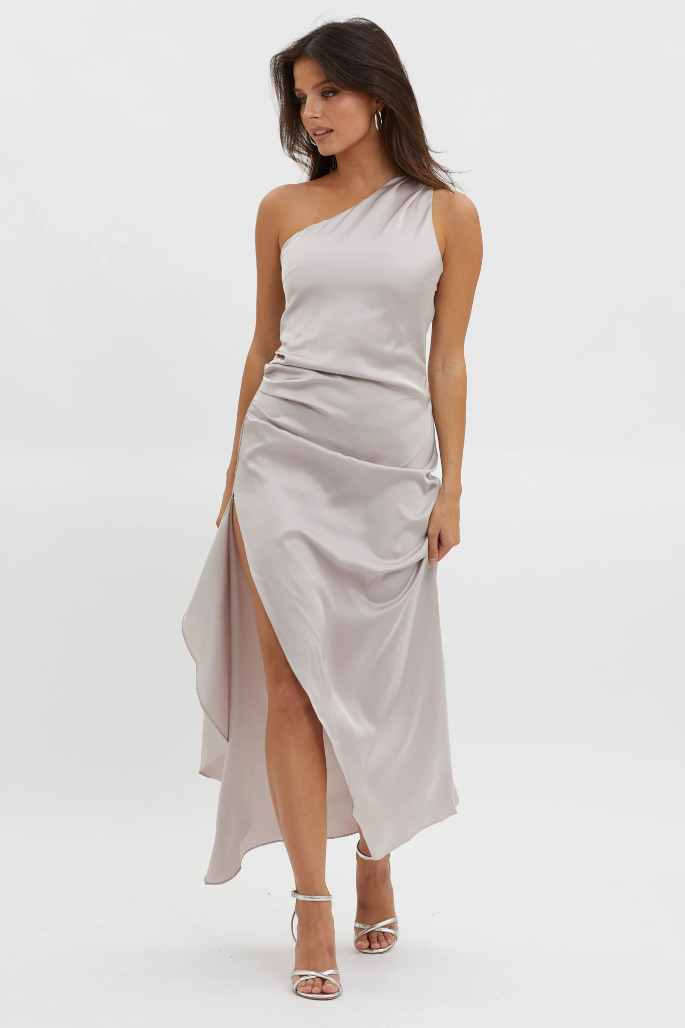 Salut One-Shoulder Midi Dress Prosecco