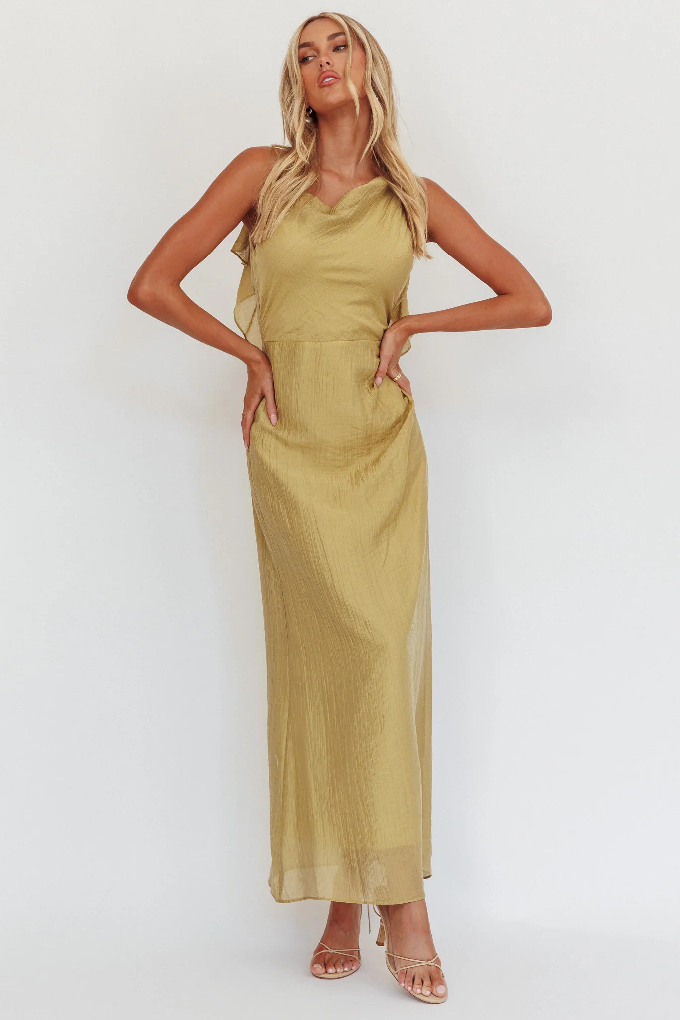 Soul Fires Ruffle Back Maxi Dress Hazel