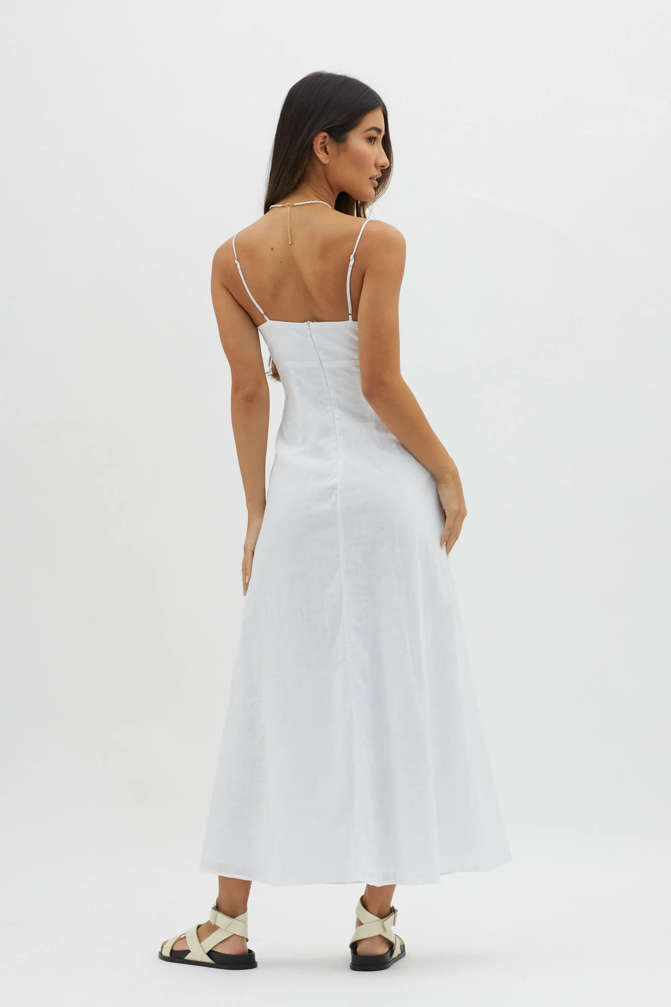 Be Yourself Keyhole Bust Maxi Dress White