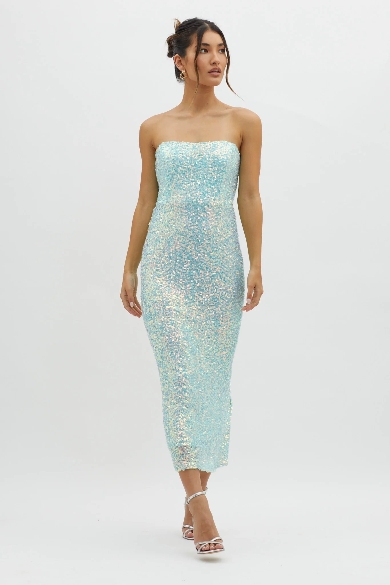 C'est Moi Sequin Laced Back Blue
