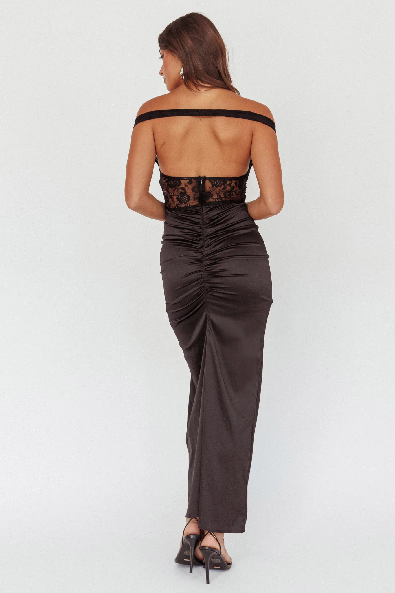 Tillie Lace Bodice Midi Dress Black