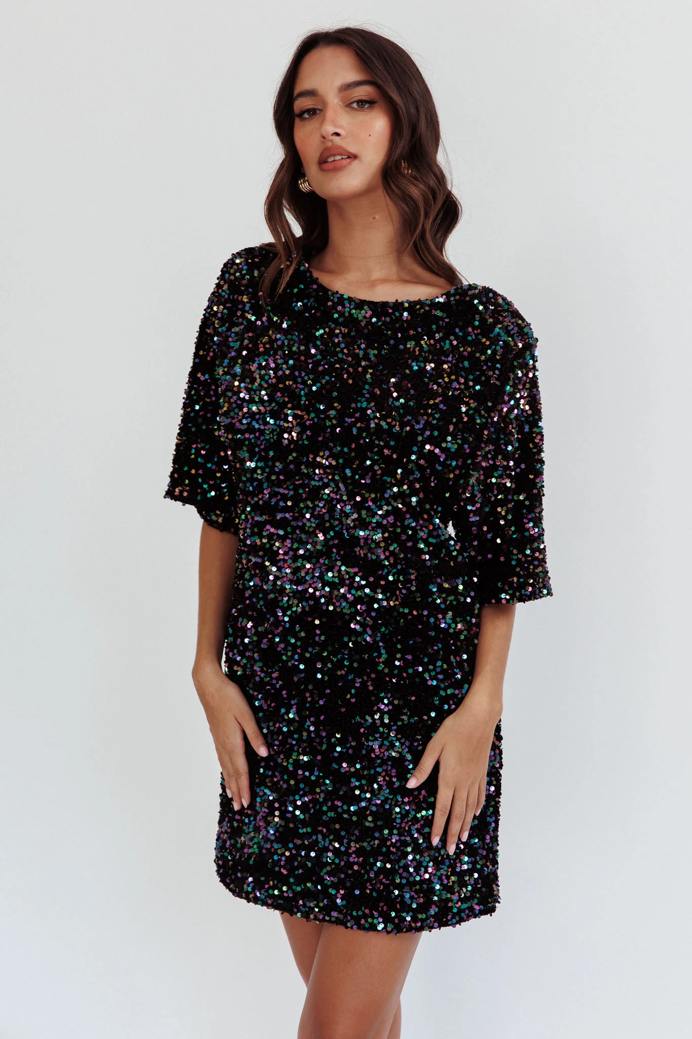 Miramar Backless Sequin Dress Black Multi