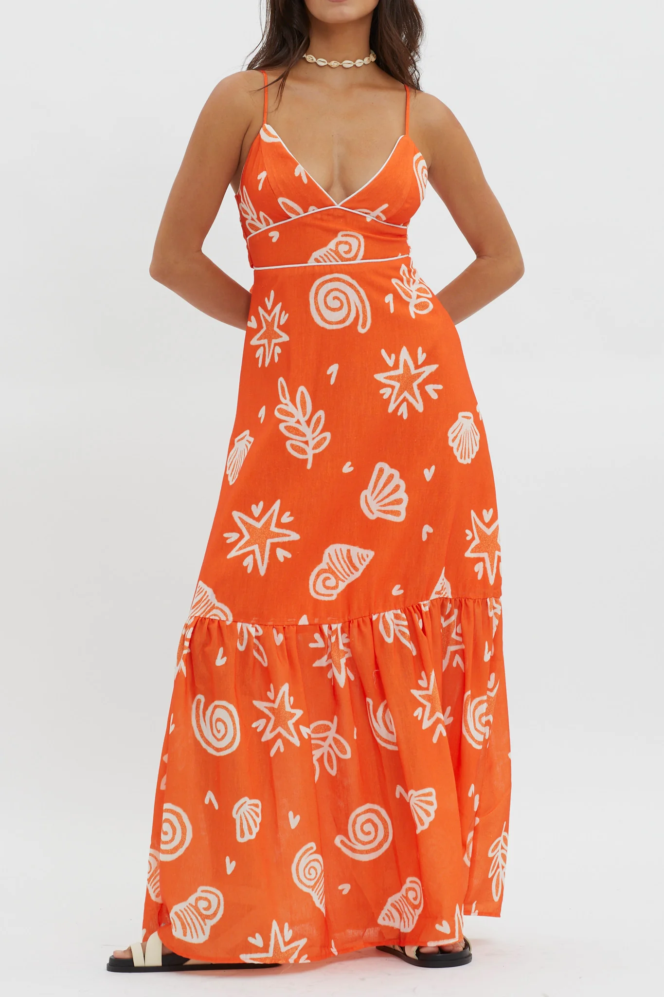 Later Days Cami Strap Maxi Dress Print Red
