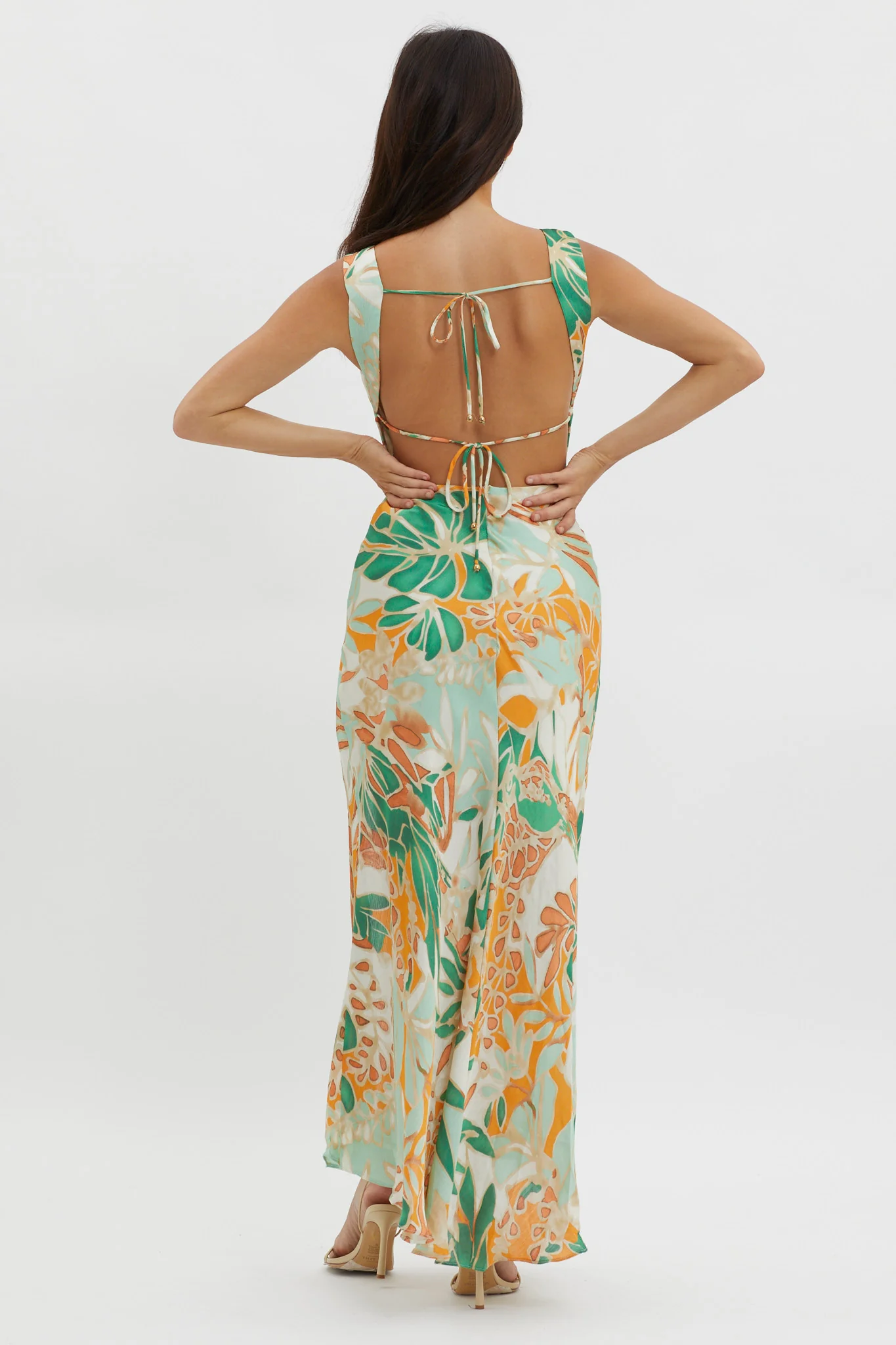 Casuarina Gathered Bust Midi Dress Green