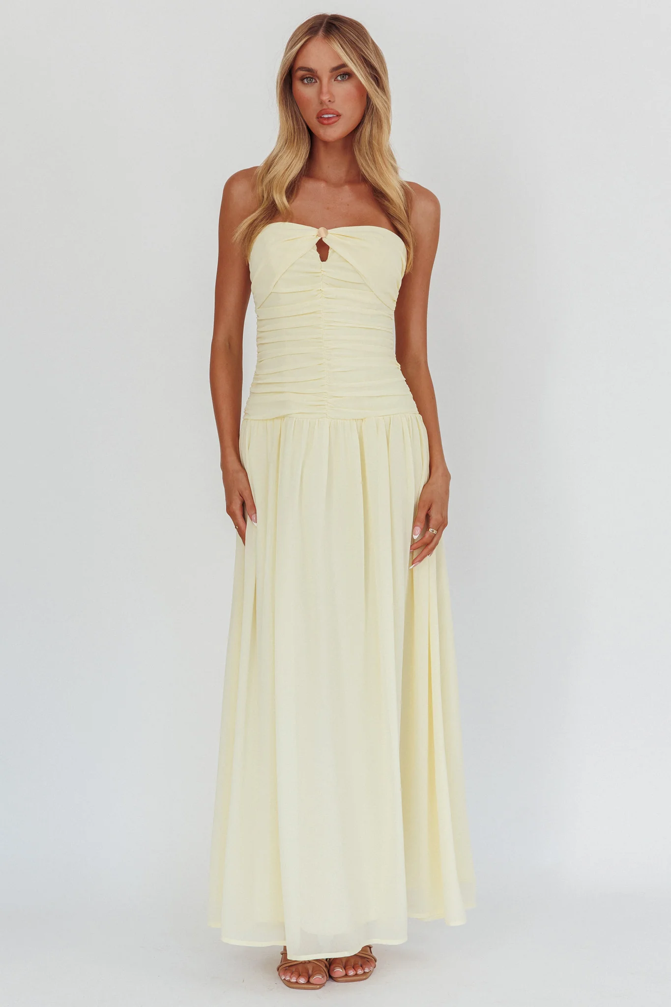 High Streets Strapless Maxi Dress Butter