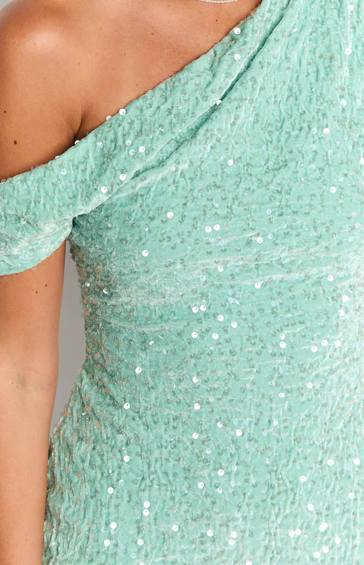 Dayton Teal Sequin Mini Dress