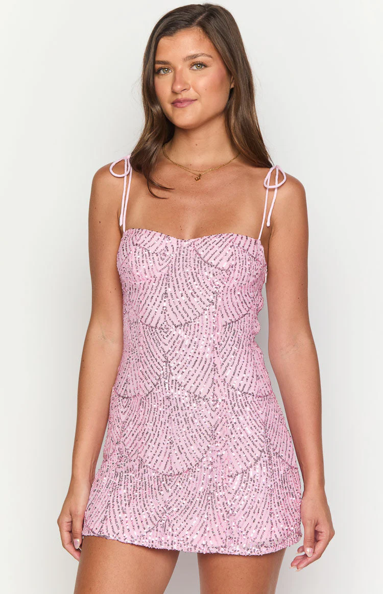 Penny Lane Pink Sequin Mini Dress